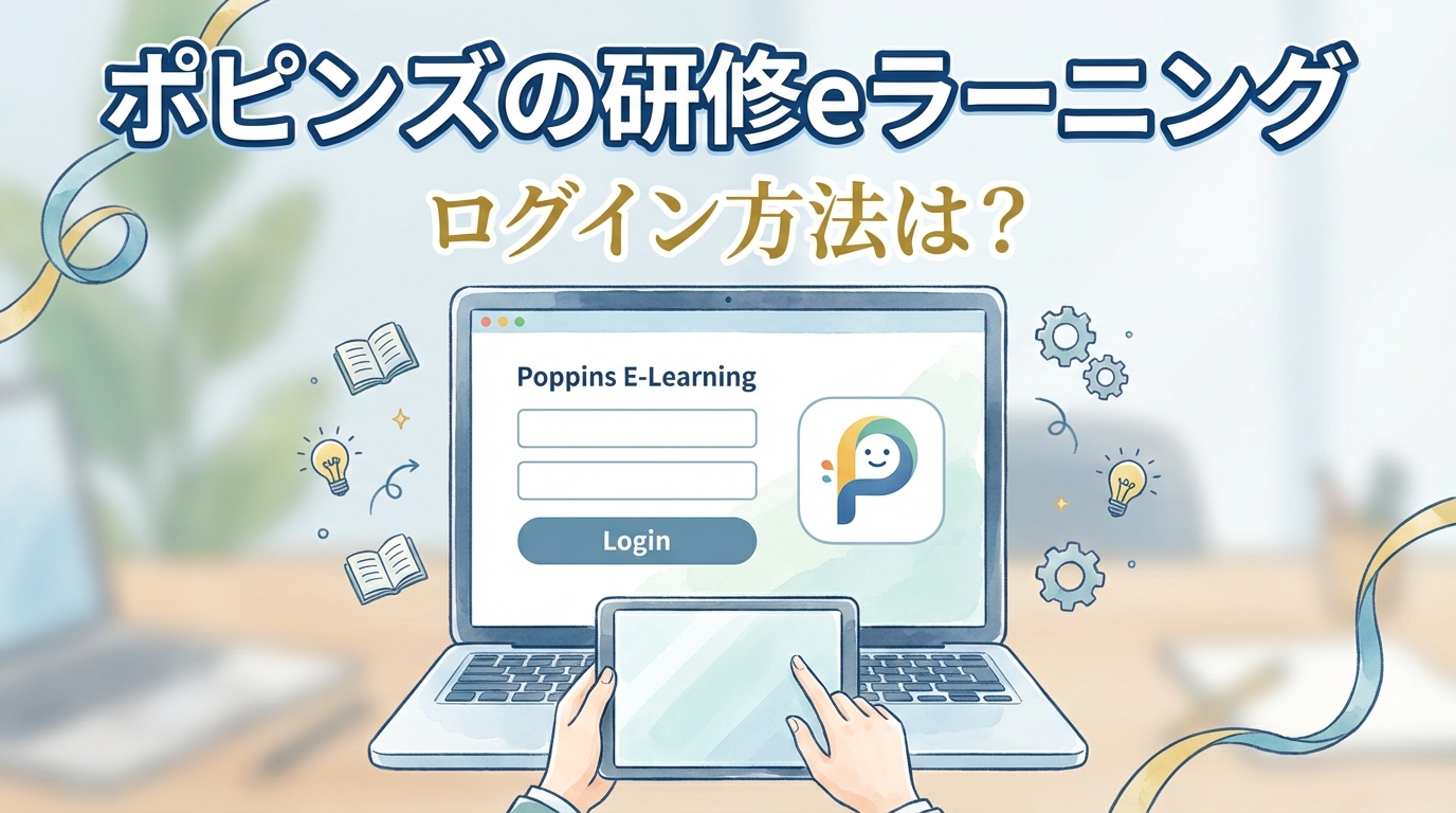 ポピンズの研修eラーニングログイン方法は?